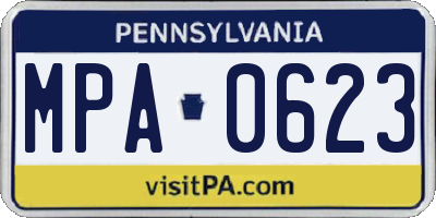 PA license plate MPA0623