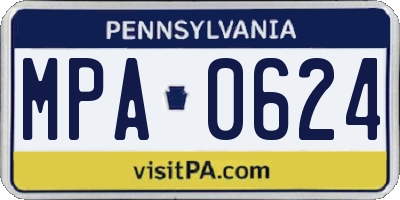 PA license plate MPA0624