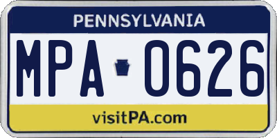 PA license plate MPA0626