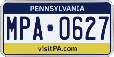 PA license plate MPA0627