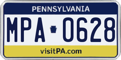 PA license plate MPA0628