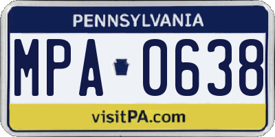 PA license plate MPA0638