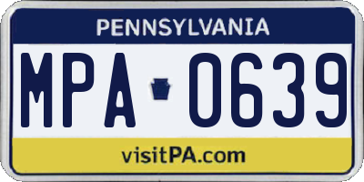 PA license plate MPA0639