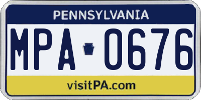 PA license plate MPA0676