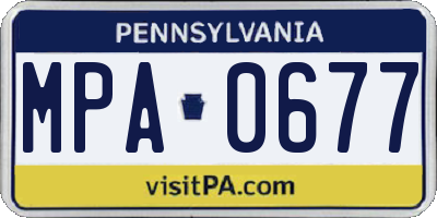 PA license plate MPA0677