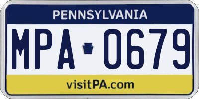 PA license plate MPA0679