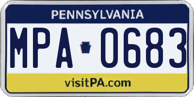 PA license plate MPA0683