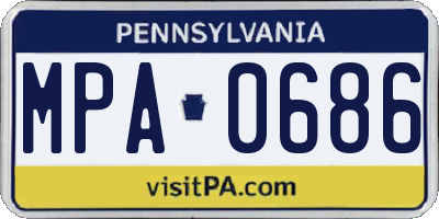 PA license plate MPA0686