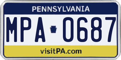 PA license plate MPA0687