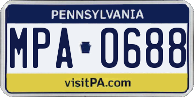 PA license plate MPA0688