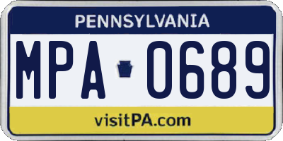 PA license plate MPA0689