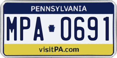 PA license plate MPA0691