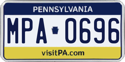 PA license plate MPA0696