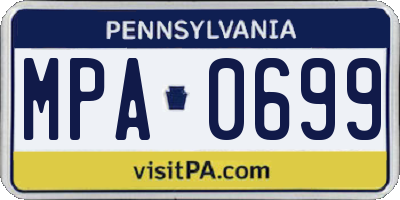 PA license plate MPA0699