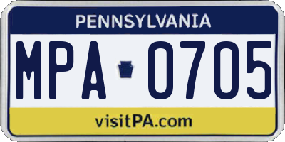 PA license plate MPA0705