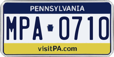 PA license plate MPA0710