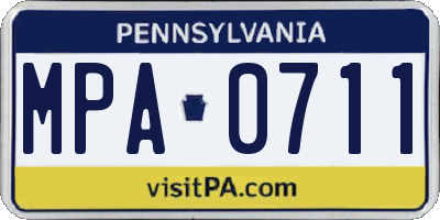 PA license plate MPA0711