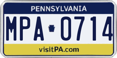 PA license plate MPA0714