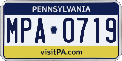 PA license plate MPA0719