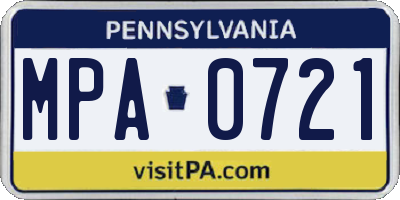 PA license plate MPA0721