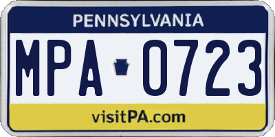 PA license plate MPA0723