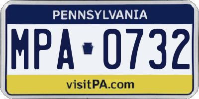 PA license plate MPA0732