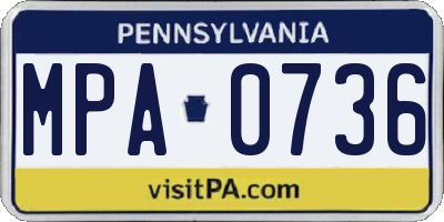PA license plate MPA0736