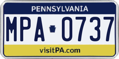 PA license plate MPA0737