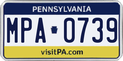 PA license plate MPA0739