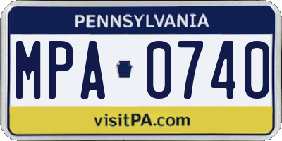 PA license plate MPA0740