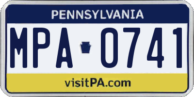 PA license plate MPA0741