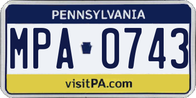 PA license plate MPA0743