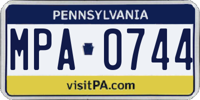 PA license plate MPA0744