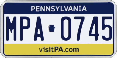 PA license plate MPA0745
