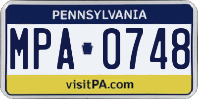 PA license plate MPA0748