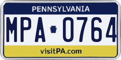 PA license plate MPA0764