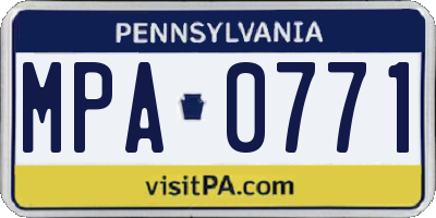 PA license plate MPA0771