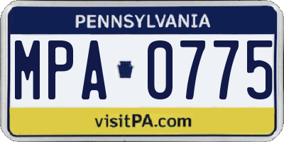 PA license plate MPA0775