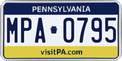 PA license plate MPA0795
