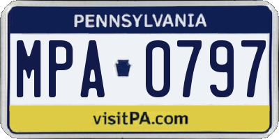 PA license plate MPA0797