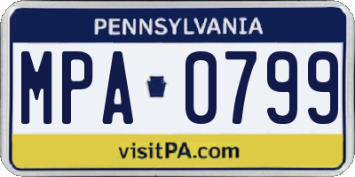 PA license plate MPA0799