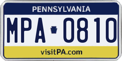 PA license plate MPA0810