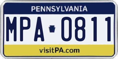 PA license plate MPA0811