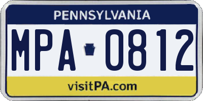 PA license plate MPA0812
