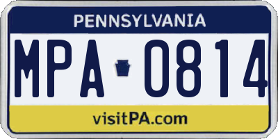 PA license plate MPA0814