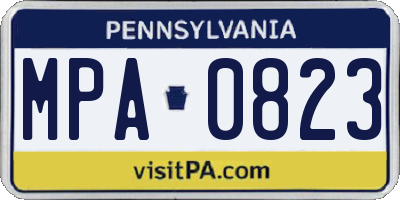 PA license plate MPA0823