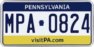 PA license plate MPA0824
