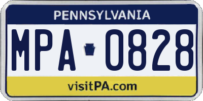 PA license plate MPA0828