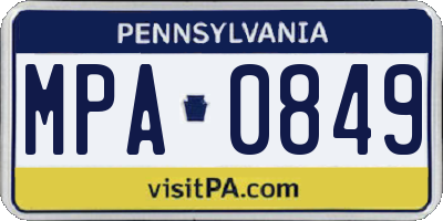 PA license plate MPA0849