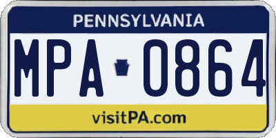 PA license plate MPA0864